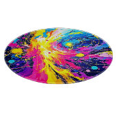 Cosmic Burst: Vibrant Splatter Art Snijplank (Hoek)