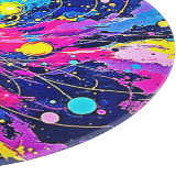 Cosmic Burst: Vibrant Splatter Art Snijplank (Hoek)