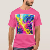 Cosmic Burst: Vibrant Splatter Art T-shirt (Voorkant)