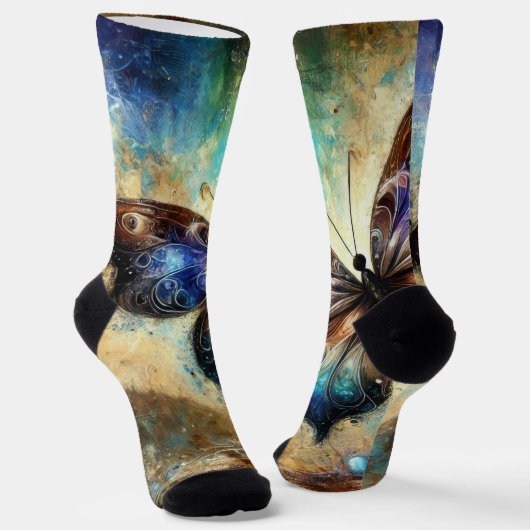 Cosmic Butterfly Fantasy kunstwerk Sokken (Gebogen)