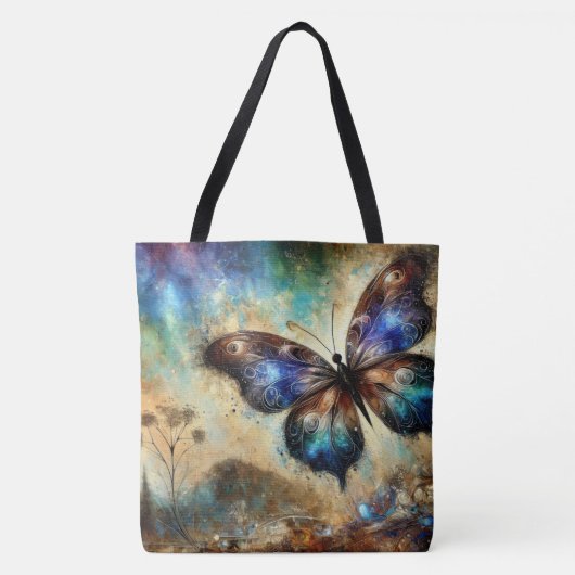Cosmic Butterfly Fantasy kunstwerk Tote Bag (Voorkant)