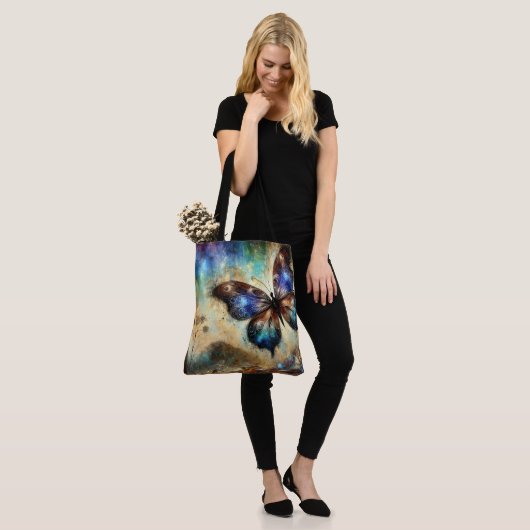 Cosmic Butterfly Fantasy kunstwerk Tote Bag (Op model)