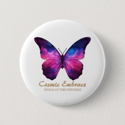 Cosmic Butterfly Galaxy Wings Ronde Button 5,7 Cm (Voorkant)