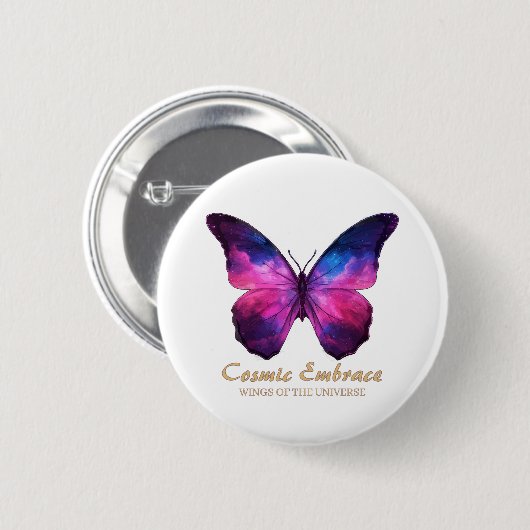 Cosmic Butterfly Galaxy Wings Ronde Button 5,7 Cm (Voorkant /achterkant)