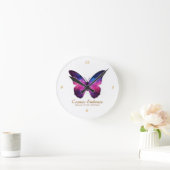 Cosmic Butterfly Galaxy Wings Ronde Klok (Huis)