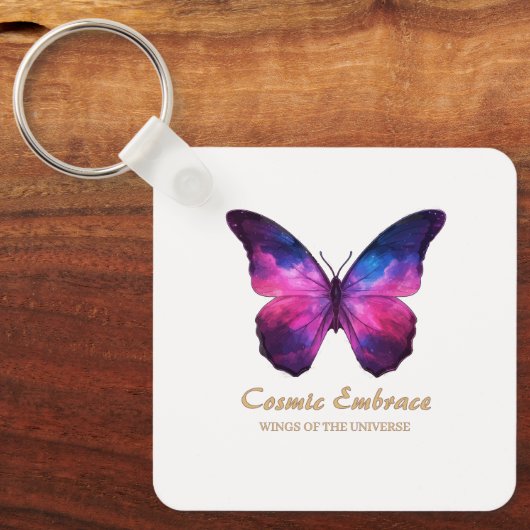Cosmic Butterfly Galaxy Wings Sleutelhanger (Voorkant)