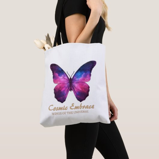 Cosmic Butterfly Galaxy Wings Tote Bag (Dichtbij)