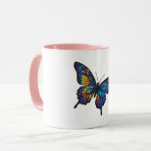 Cosmic Butterfly Mok – Levendige Galaxy Art (Voorkant links)