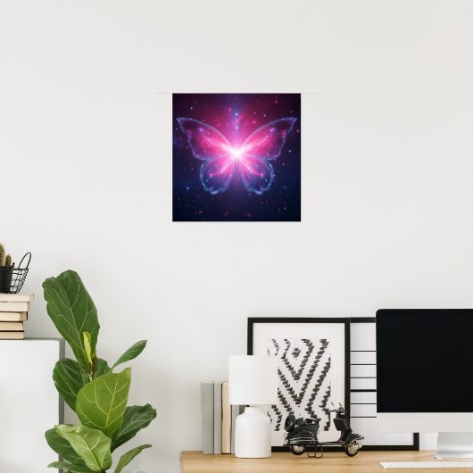 Cosmic Butterfly of Light in a Galactic Dream Poster
