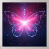 Cosmic Butterfly of Light in a Galactic Dream Poster (Voorkant)
