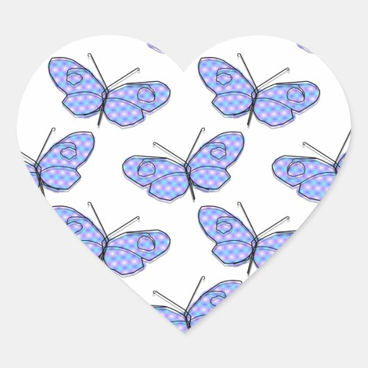 Cosmic Butterfly Pattern Hart Sticker (Voorkant)