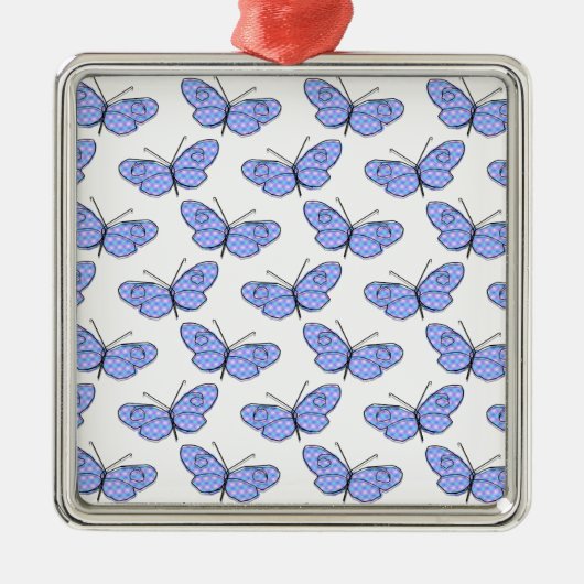 Cosmic Butterfly Pattern Metalen Ornament (Voorkant)