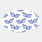 Cosmic Butterfly Pattern Ovale Sticker (Voorkant)
