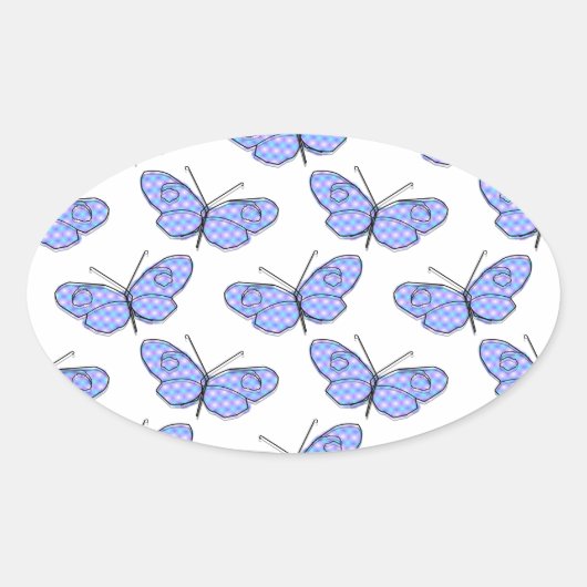 Cosmic Butterfly Pattern Ovale Sticker (Voorkant)