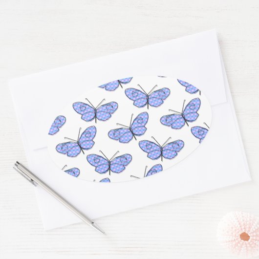 Cosmic Butterfly Pattern Ovale Sticker (Envelop)