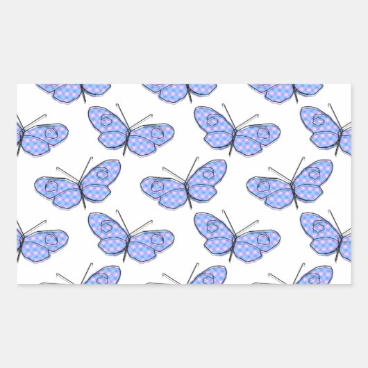 Cosmic Butterfly Pattern Rechthoekige Sticker (Voorkant)