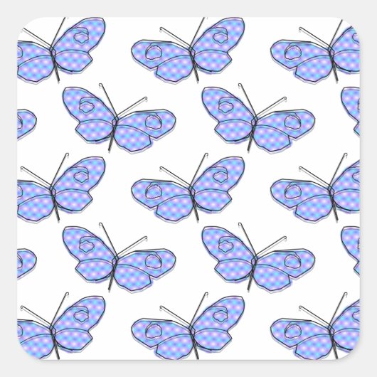 Cosmic Butterfly Pattern Vierkante Sticker (Voorkant)