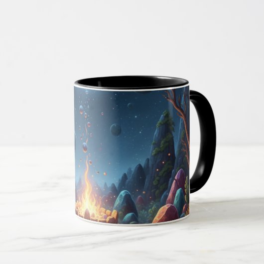 Cosmic Campfire Magic Forest Coffee Mug Mok (Voorkant rechts)