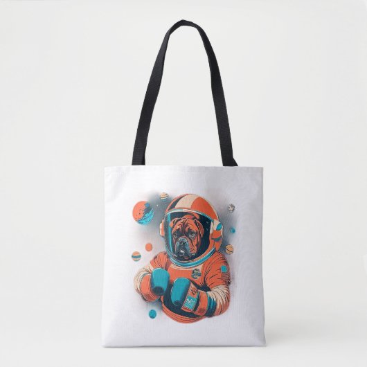 Cosmic Canine De Astronaut Boxer Tote Bag (Voorkant)