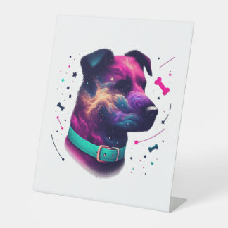 Cosmic Canine Graphic Tee Reclamebord Met Voetstuk
