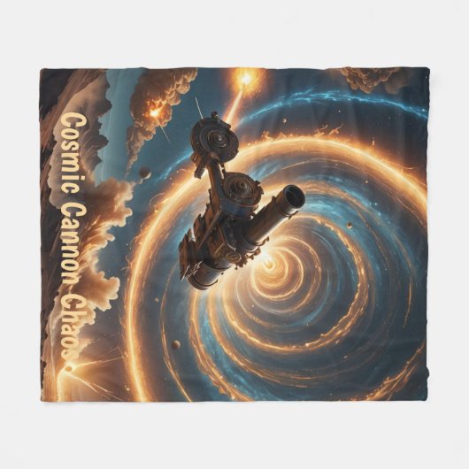 Cosmic Cannon Chaos Fleece Deken (Voorkant (Horizontaal))