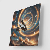 Cosmic Cannon Chaos Vierkante Klok (Hoek)