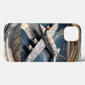 Cosmic Canvas: De gemarmerde vliegenier Case-Mate iPhone Case (Achterkant (horizontaal))