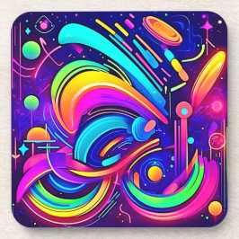 Cosmic Canvas: Een universum van kleur Bier Onderzetter