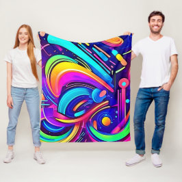 Cosmic Canvas: Een universum van kleur Fleece Deken