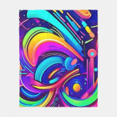 Cosmic Canvas: Een universum van kleur Fleece Deken (Voorkant)