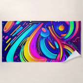 Cosmic Canvas: Een universum van kleur Strandlaken (Voorkant)