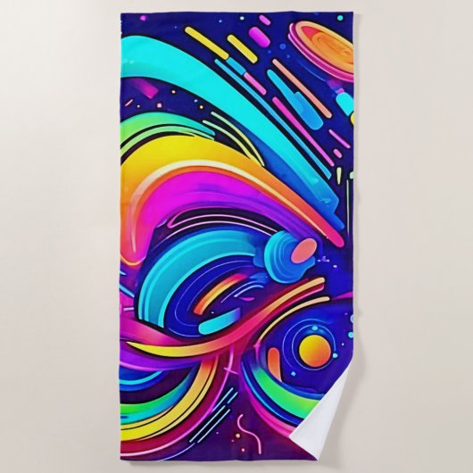 Cosmic Canvas: Een universum van kleur Strandlaken (Voorkant)