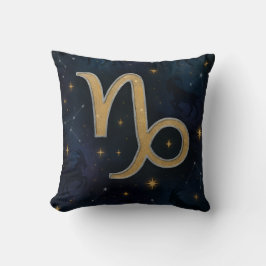 Cosmic Capricorn Golden Zodiac Symbol Kussen