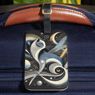 Cosmic Cat Abstracte hemelse trekkoord tas Bagagelabel