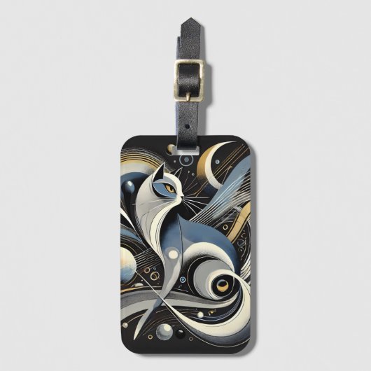 Cosmic Cat Abstracte hemelse trekkoord tas Bagagelabel (Voorkant (verticaal))