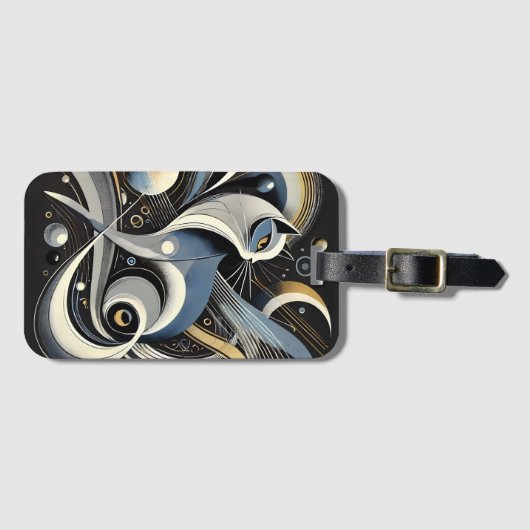 Cosmic Cat Abstracte hemelse trekkoord tas Bagagelabel (Voorkant (horizontaal))