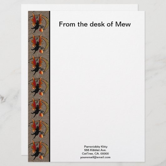 Cosmic Cat Acorn Briefhoofd (Voorkant / Achterkant)