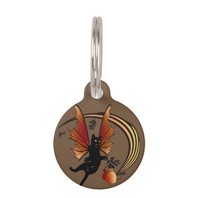 Cosmic Cat Acorn Huisdierpenning (Voorkant)
