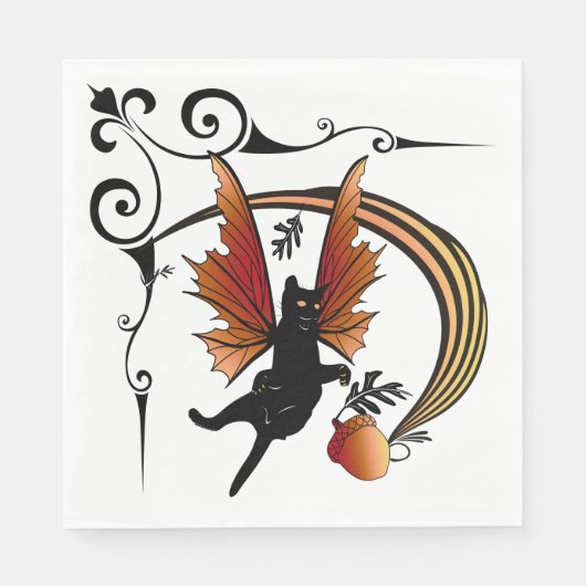 Cosmic Cat Acorn Servetten (Voorkant)