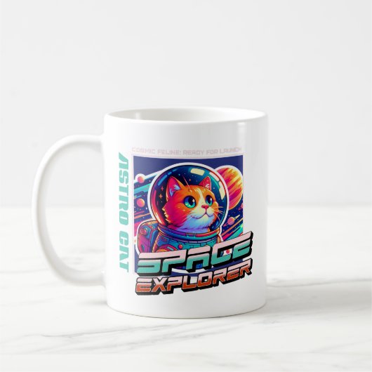 Cosmic Cat Astronaut Mug Koffiemok (Links)