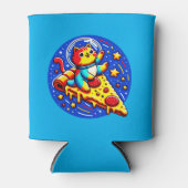 Cosmic Cat Astronaut Sticker - Grappige Ruimtepizz Blikjeskoeler (Voorkant)