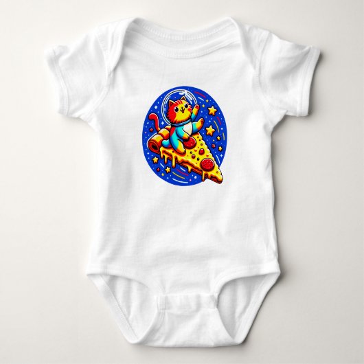 Cosmic Cat Astronaut Sticker - Grappige Ruimtepizz Romper (Voorkant)