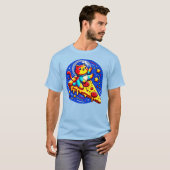 Cosmic Cat Astronaut Sticker - Grappige Ruimtepizz T-shirt (Voorkant volledig)