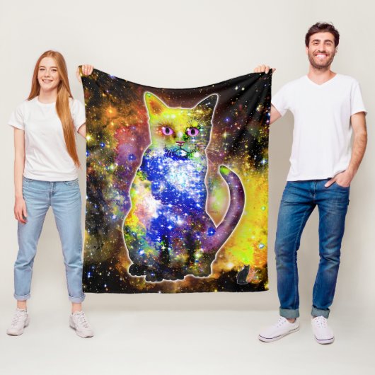 Cosmic Cat Beta Fleece Deken (In situ)