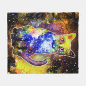 Cosmic Cat Beta Fleece Deken (Voorkant (Horizontaal))
