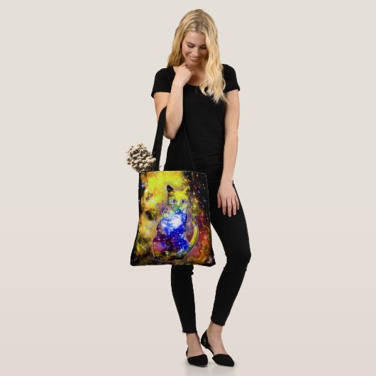 Cosmic Cat Beta Tote Bag (Op model)