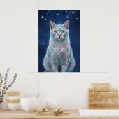 Cosmic Cat Constellation Galaxy Art Poster (Keuken)