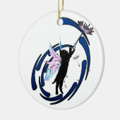 Cosmic Cat Dandelion Keramisch Ornament (Links)
