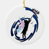 Cosmic Cat Dandelion Keramisch Ornament (Achterkant)