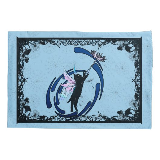 Cosmic Cat Dandelion Kussensloop (Achterkant-Links)